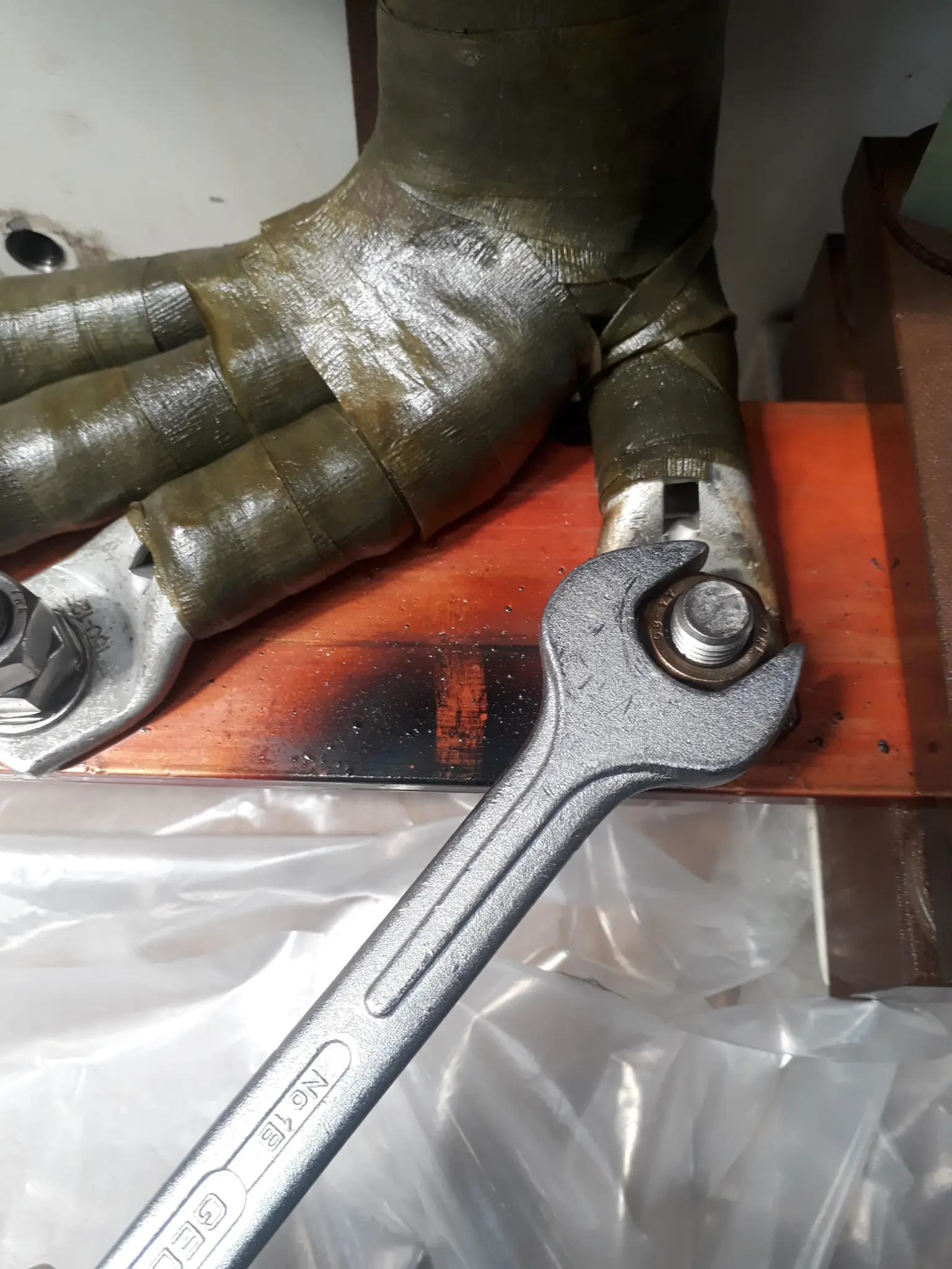Loose bolt showing electrical arcing at a renewable-energy asset